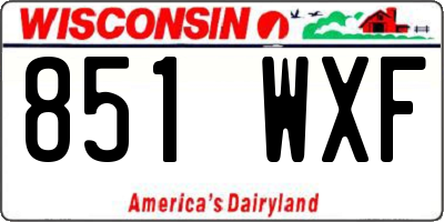 WI license plate 851WXF
