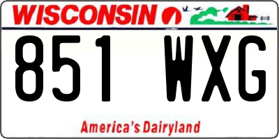 WI license plate 851WXG