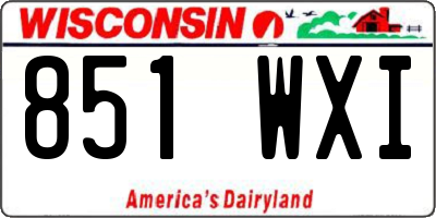WI license plate 851WXI