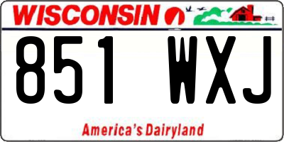 WI license plate 851WXJ