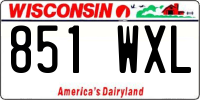 WI license plate 851WXL