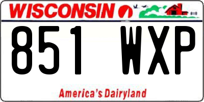 WI license plate 851WXP
