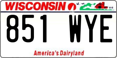 WI license plate 851WYE