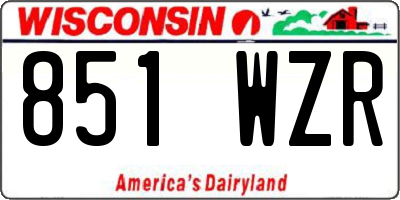 WI license plate 851WZR