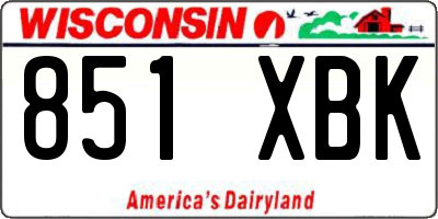 WI license plate 851XBK
