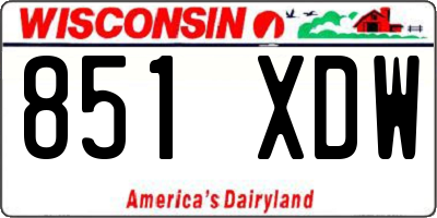 WI license plate 851XDW