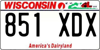 WI license plate 851XDX