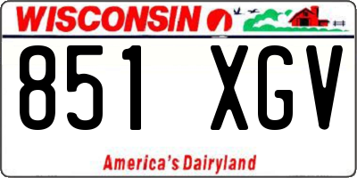 WI license plate 851XGV