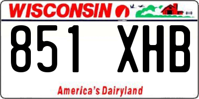 WI license plate 851XHB