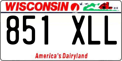 WI license plate 851XLL