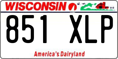 WI license plate 851XLP