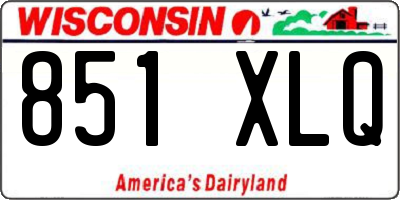 WI license plate 851XLQ