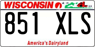 WI license plate 851XLS