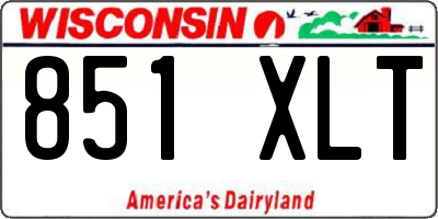 WI license plate 851XLT