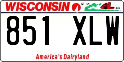 WI license plate 851XLW