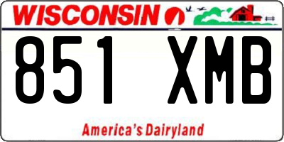 WI license plate 851XMB