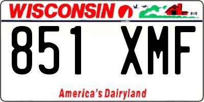 WI license plate 851XMF