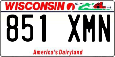 WI license plate 851XMN