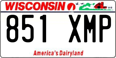 WI license plate 851XMP