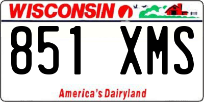 WI license plate 851XMS