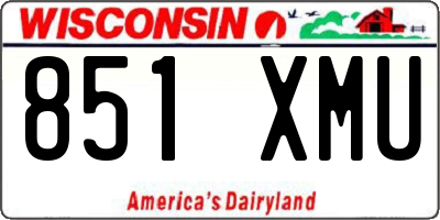 WI license plate 851XMU