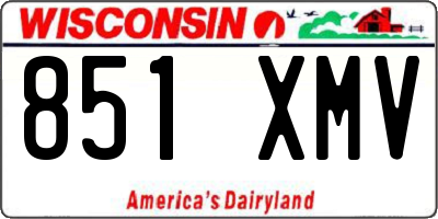 WI license plate 851XMV