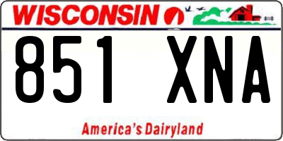 WI license plate 851XNA