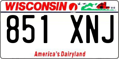 WI license plate 851XNJ