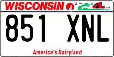 WI license plate 851XNL
