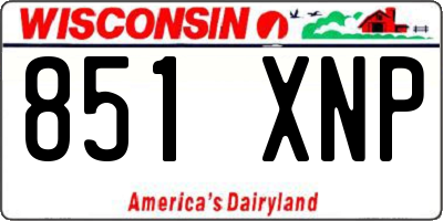 WI license plate 851XNP