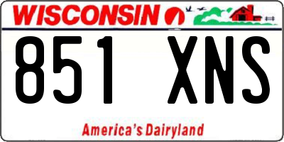WI license plate 851XNS