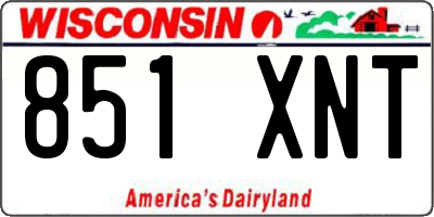 WI license plate 851XNT