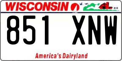 WI license plate 851XNW