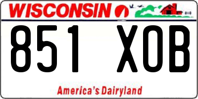 WI license plate 851XOB
