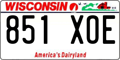 WI license plate 851XOE