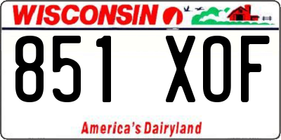 WI license plate 851XOF