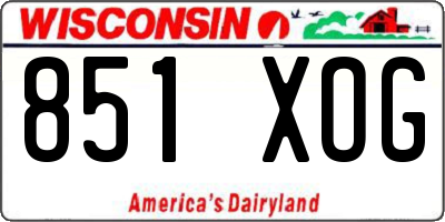 WI license plate 851XOG