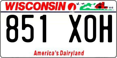 WI license plate 851XOH