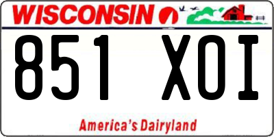 WI license plate 851XOI