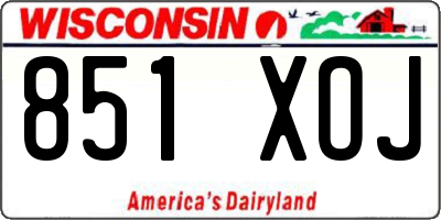WI license plate 851XOJ