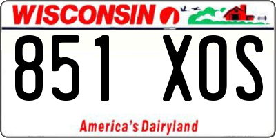 WI license plate 851XOS