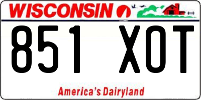WI license plate 851XOT