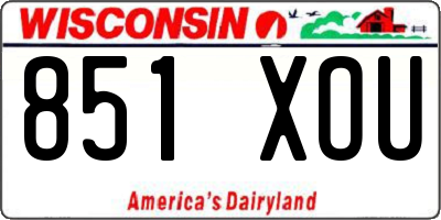 WI license plate 851XOU