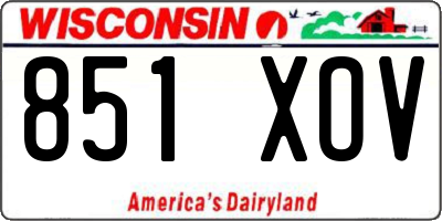 WI license plate 851XOV