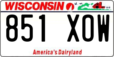 WI license plate 851XOW