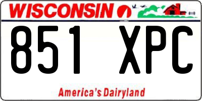 WI license plate 851XPC