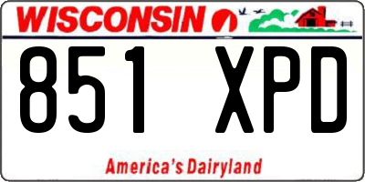 WI license plate 851XPD