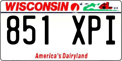 WI license plate 851XPI