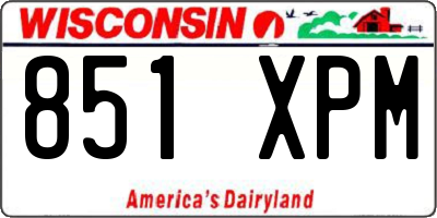 WI license plate 851XPM
