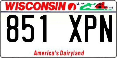 WI license plate 851XPN